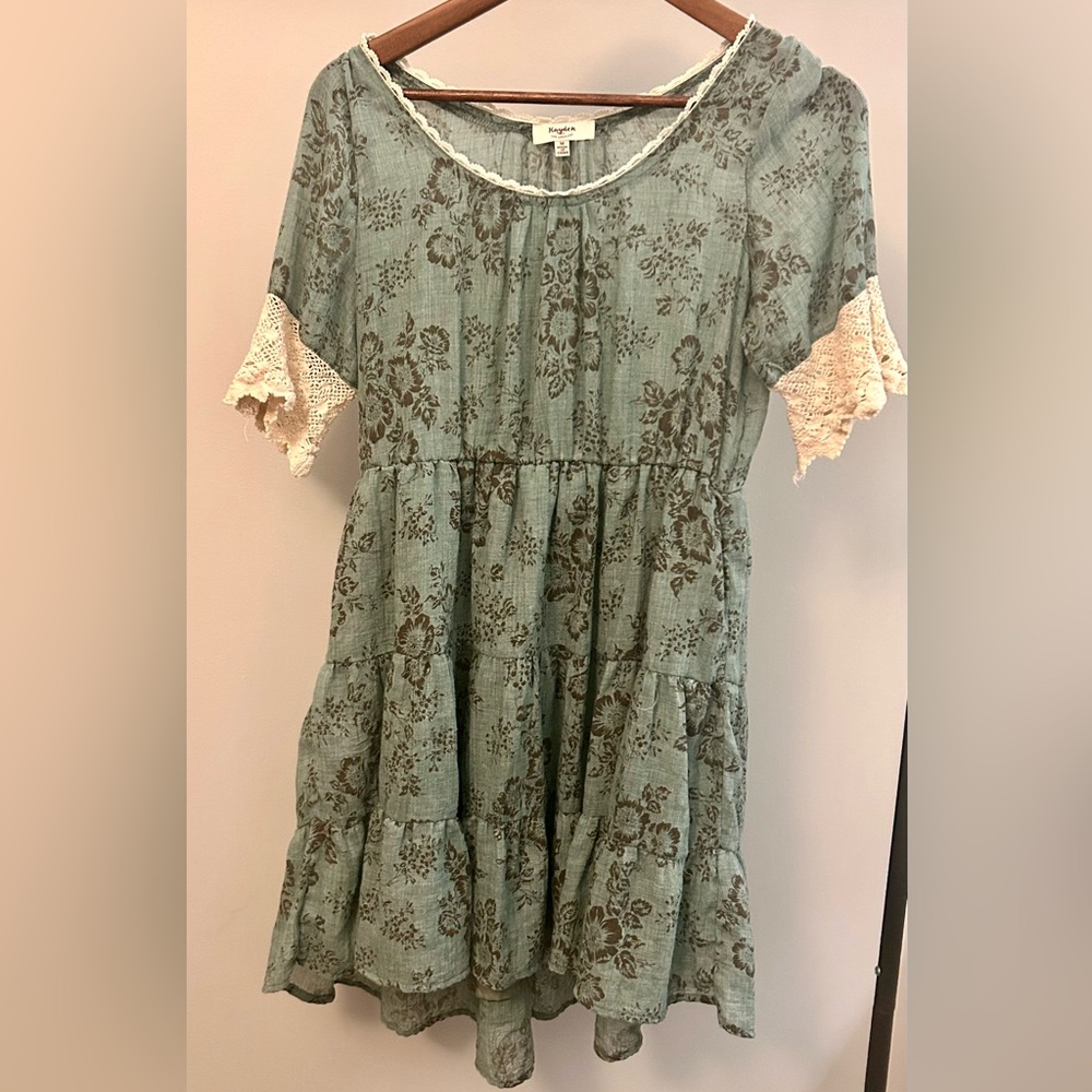 Hayden Teal Floral Lace Dress
